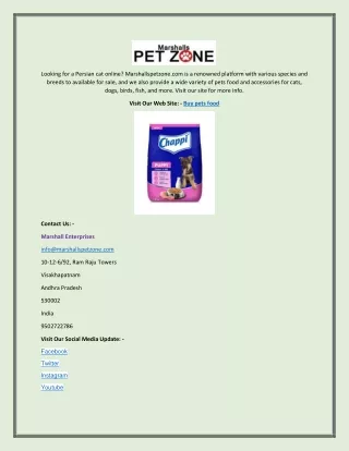 Buy Pets Food | Marshallspetzone.com