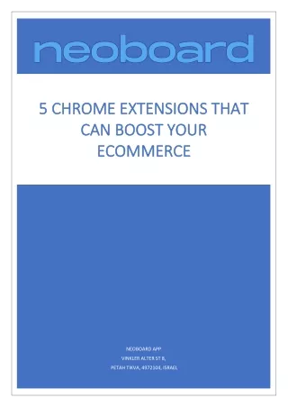 5 Chrome Extensions That Can Boost Your Ecommerce Business