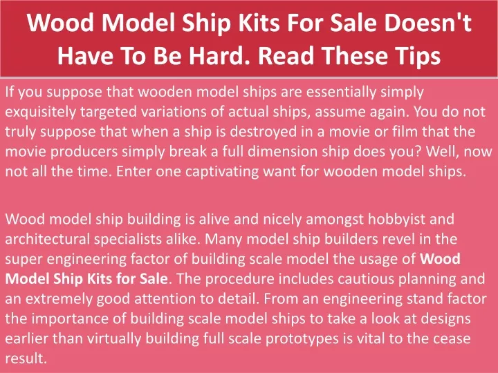 wood model ship kits for sale doesn t have to be hard read these tips