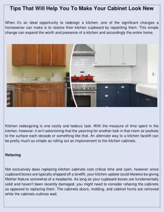 tips that will help you to make your cabinet look