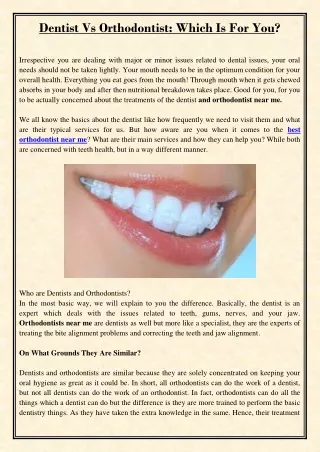 dentist vs orthodontist which is for you