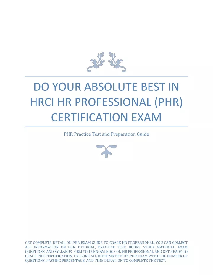 do your absolute best in hrci hr professional