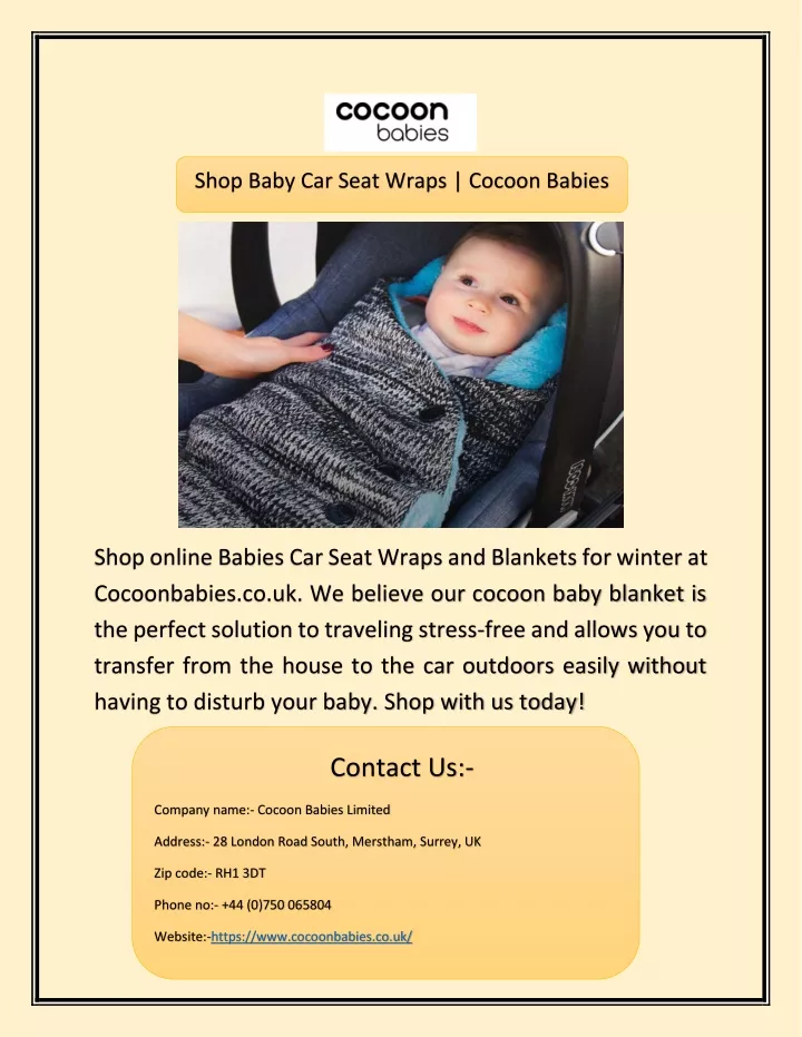 shop baby car seat wraps cocoon babies