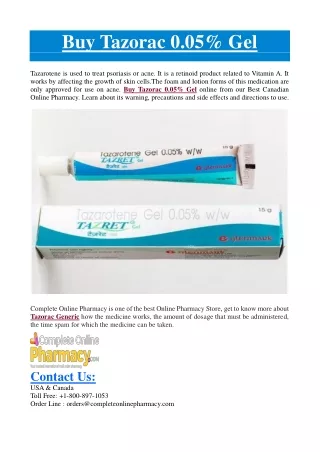buy tazorac 0 05 gel