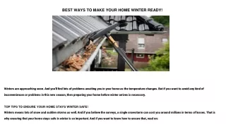 Why Should you Have To Cleaning Your Gutter?