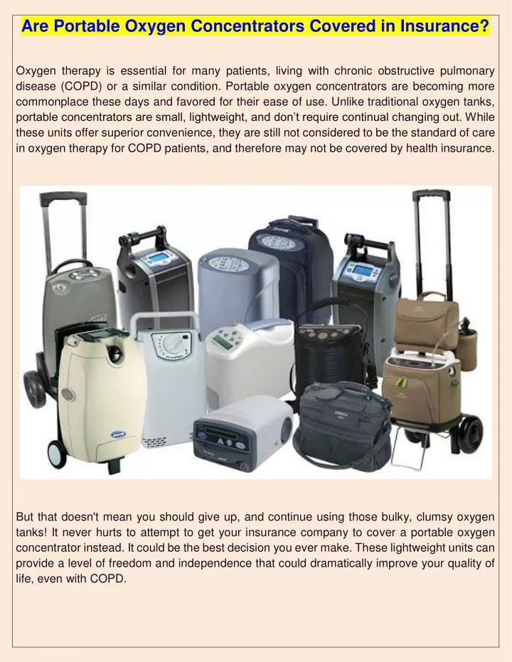 are portable oxygen concentrators covered