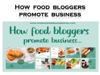 How food bloggers promote business
