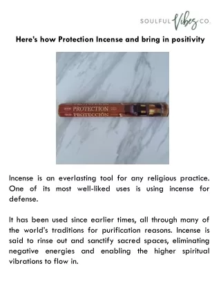 Here’s how Protection Incense and bring in positivity