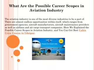 What Are the Possible Career Scopes in Aviation Industry