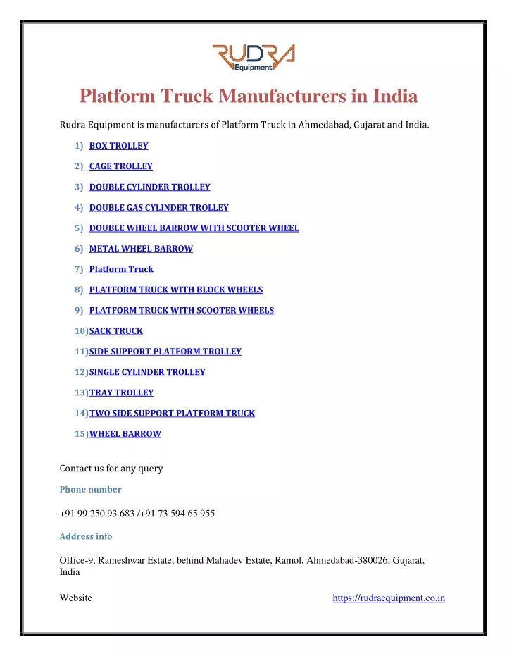 platform truck manufacturers in india