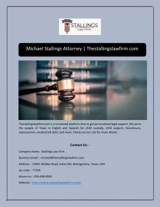 Michael Stallings Attorney | Thestallingslawfirm.com