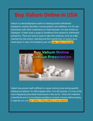 Buy Valium Online In USA