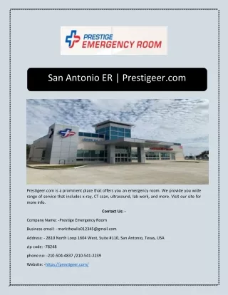 san antonio er prestigeer com