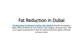 fat reduction in dubai