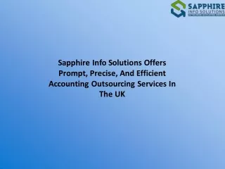 sapphire info solutions offers prompt precise