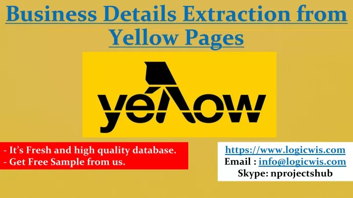 business details extraction from yellow pages