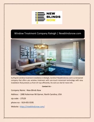 Window Treatment Company Raleigh | Newblindsnow.com