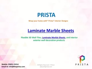 Prista laminate marble sheets for interior and exterior decoration