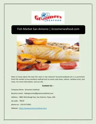 Fish Market San Antonio | Groomerseafood.com