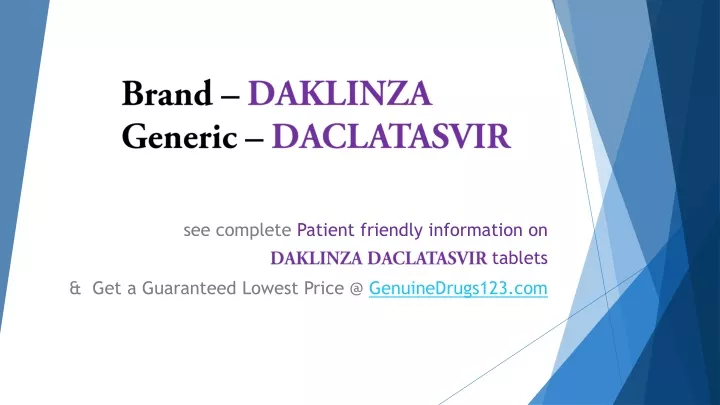 brand daklinza generic daclatasvir
