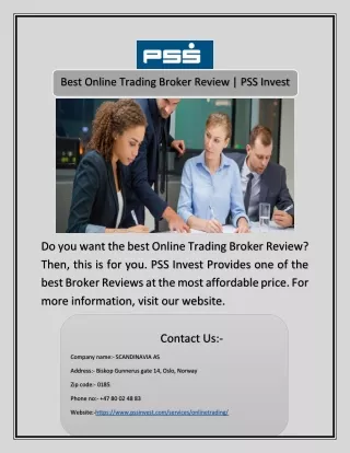 Best Online Trading Broker Review | PSS Invest