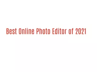 Best Online Photo Editor of 2021