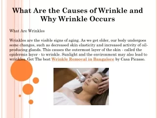 What Are the Causes of Wrinkle and Why Wrinkle Occurs