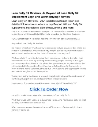 lean belly 3x reviews is beyond 40 lean belly