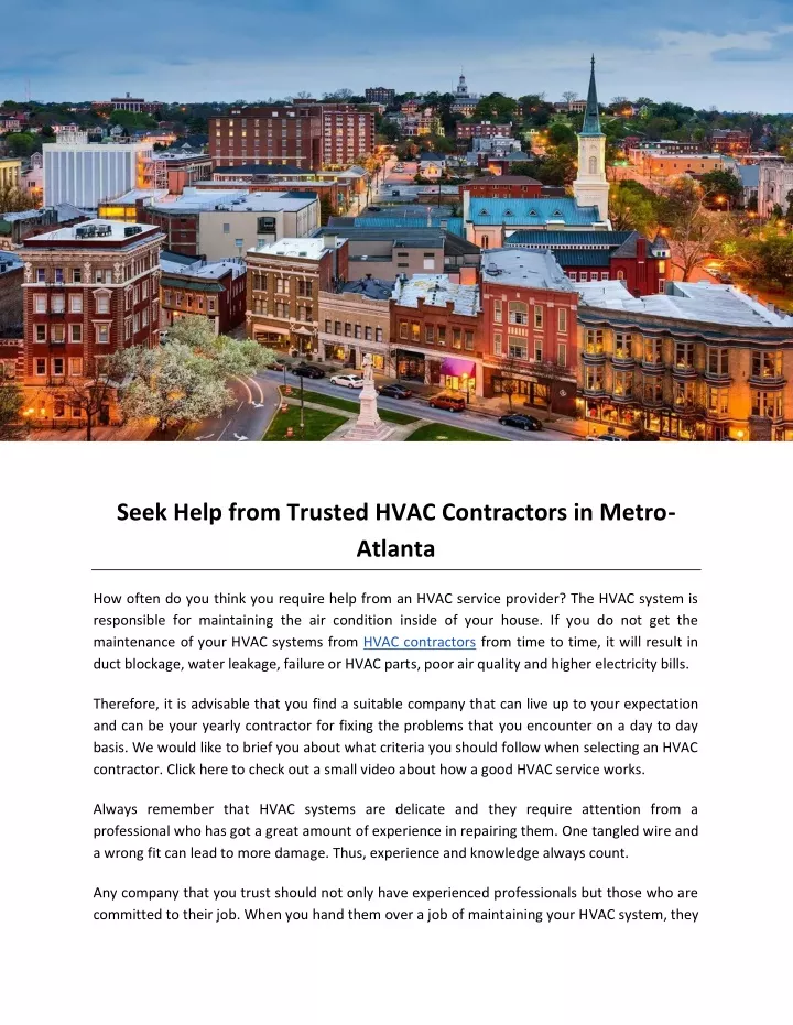 seek help from trusted hvac contractors in metro