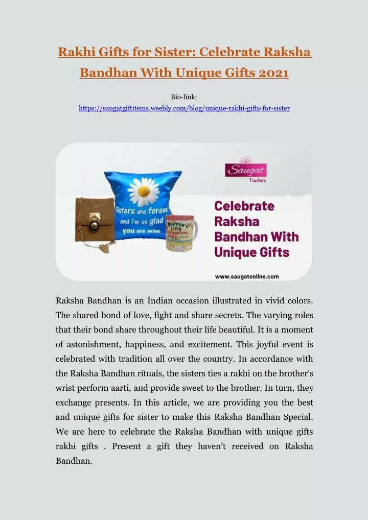 rakhi gifts for sister celebrate raksha bandhan