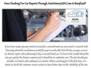 How Checking For Car Reports Through AutoHistoryUSA.Com Is Beneficial?