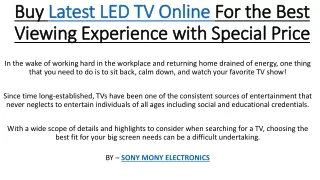 ONLINE LED TV SHOPPING,  Shop online-LED tv, smart tv @ best deal in Mumbai at Sony Mony