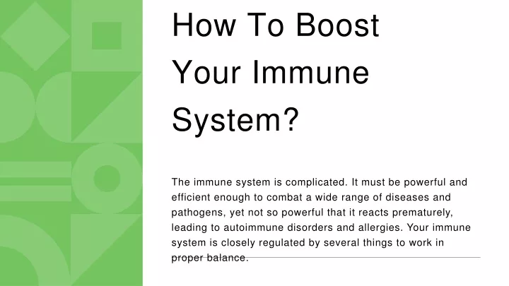 how to boost your immune system