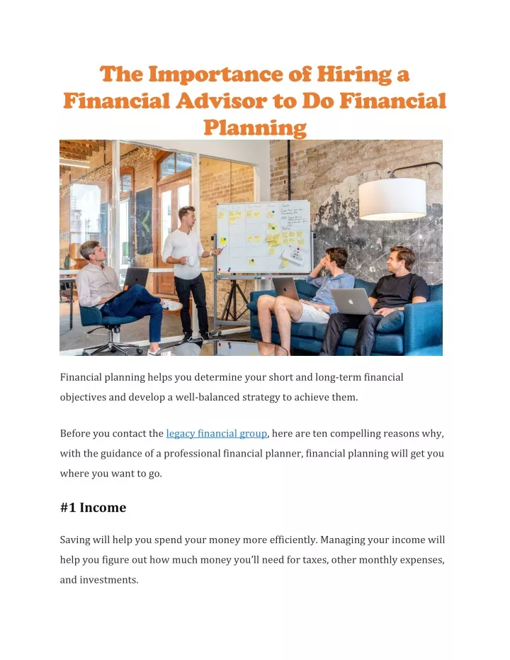 the importance of hiring a financial advisor