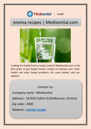 enema recipes medisential com