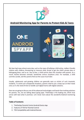 android monitoring app for parents to protect