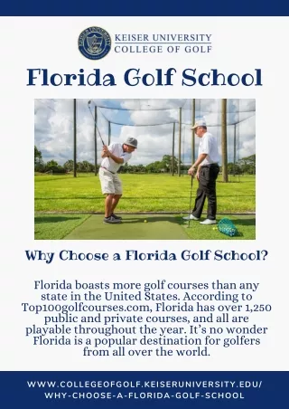 Why Choose a Florida Golf School? - Keiser University College of Golf