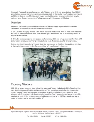 weymouth precision engineers have grown with