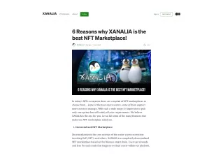 6 Reasons why XANALIA is the best NFT Marketplace!