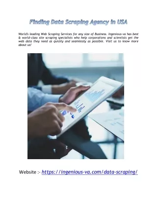 Finding Data Scraping Agency in USA