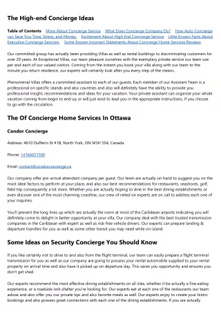 the high end concierge ideas