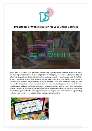 importance of website design for your online
