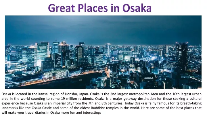 great places in osaka