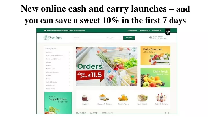 new online cash and carry launches