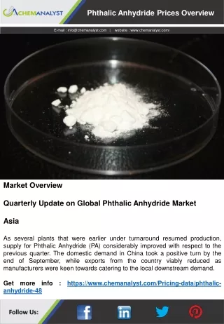 phthalic anhydride prices overview
