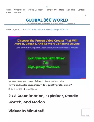 How can i make animation video quality professional global 360 world