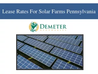 Lease Rates For Solar Farms Pennsylvania