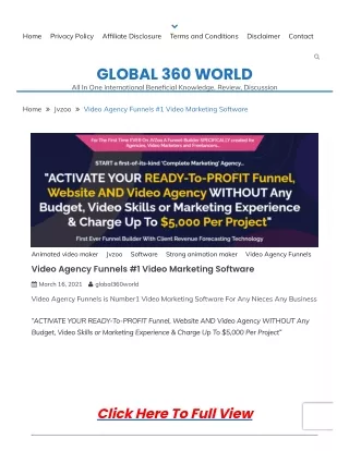 Video agency funnels #1 video marketing software global 360 world