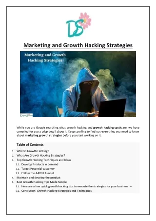 marketing and growth hacking strategies