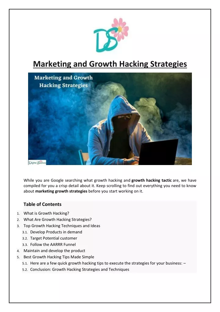 marketing and growth hacking strategies